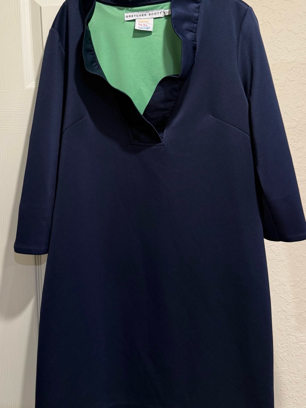 Gretchen Scott Designs Navy Ruffle-Collar Dress - Picture 6 of 9